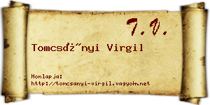 Tomcsányi Virgil névjegykártya